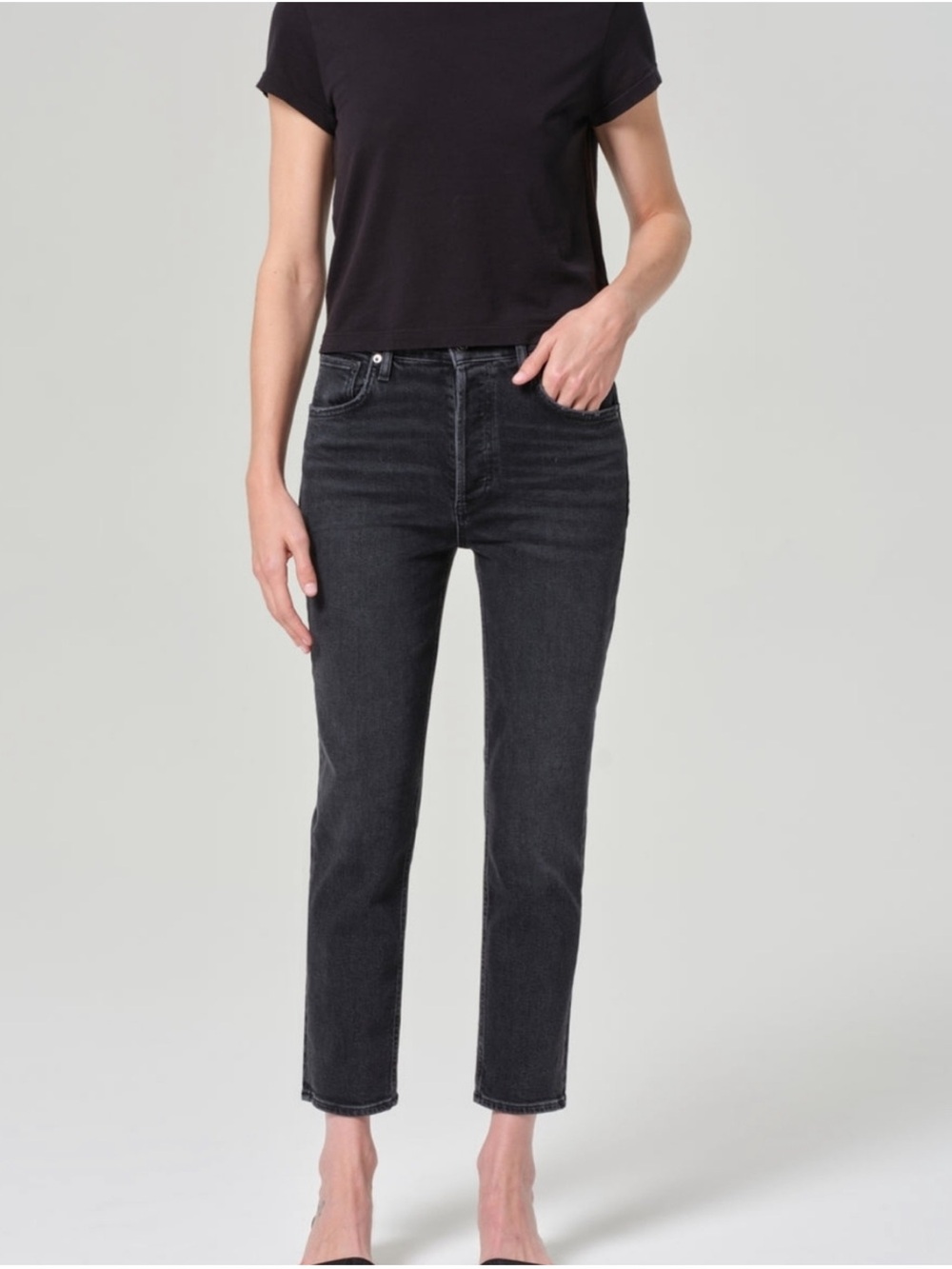 AGOLDE Riley High Rise Straight Crop | Size 23 Vintage Wash Denim